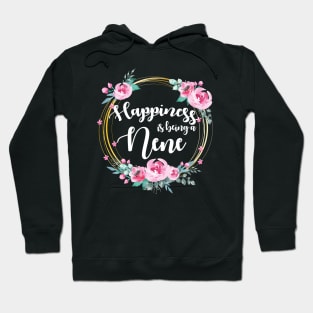 Happiness Is Being A Nanny Floral Hoodie